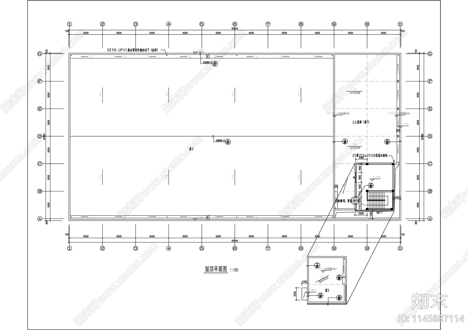 框架结构生产车间建筑cad施工图下载【ID:1145887114】