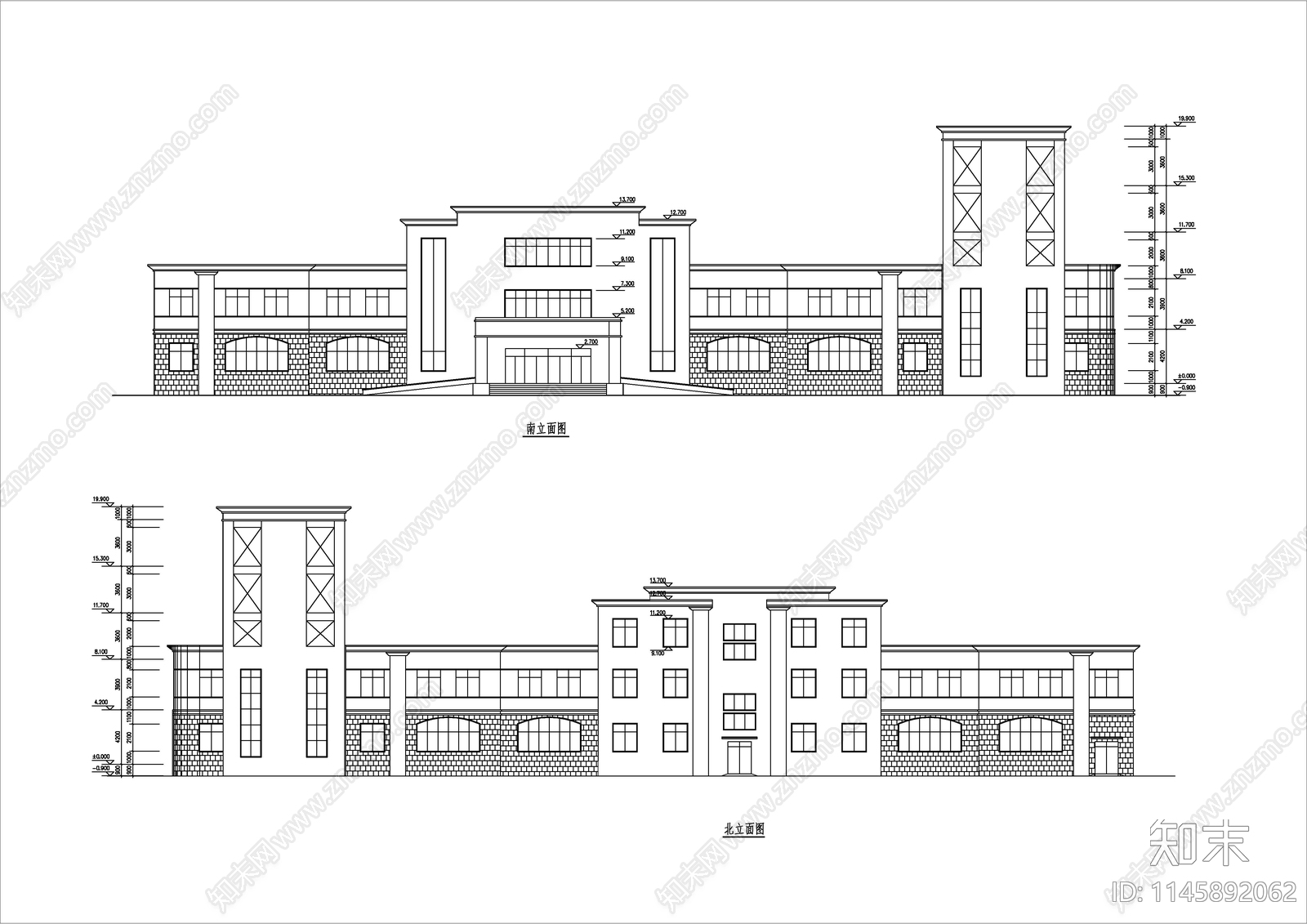 办公楼建筑cad施工图下载【ID:1145892062】