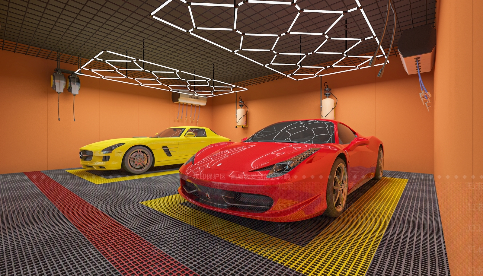 现代自助洗车汽修店3D模型下载【ID:1145893540】