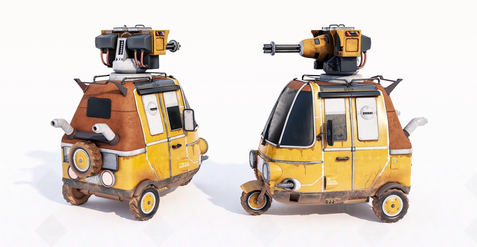 现代武装三轮车3D模型下载【ID:1145893665】