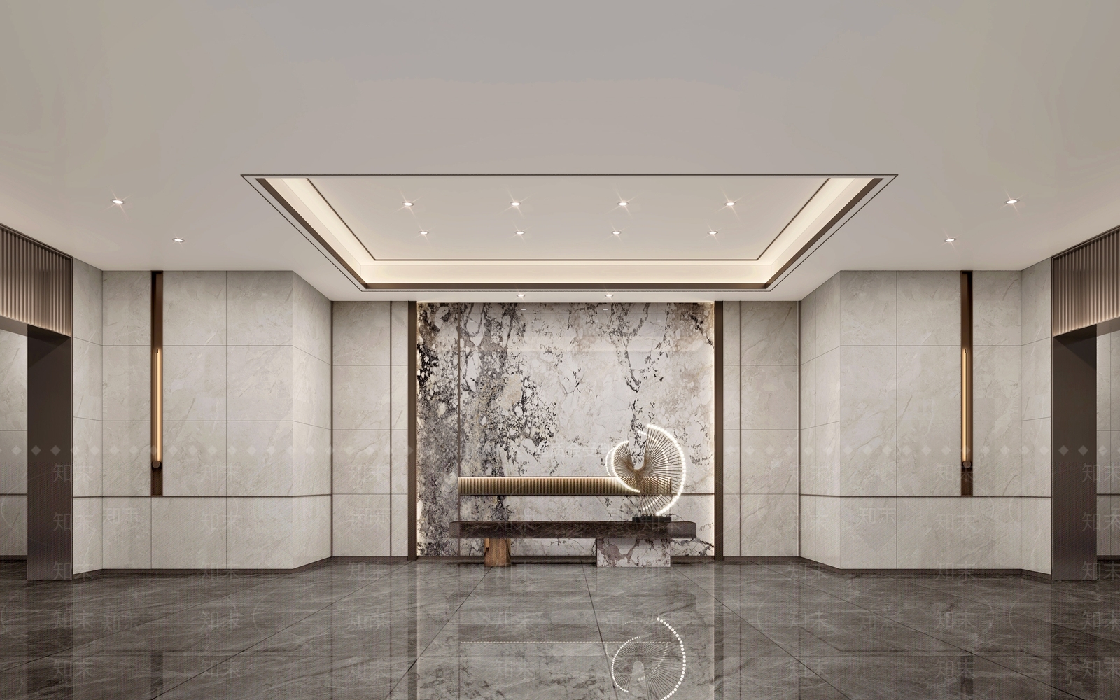 现代住宅区公区走廊3D模型下载【ID:1145896307】