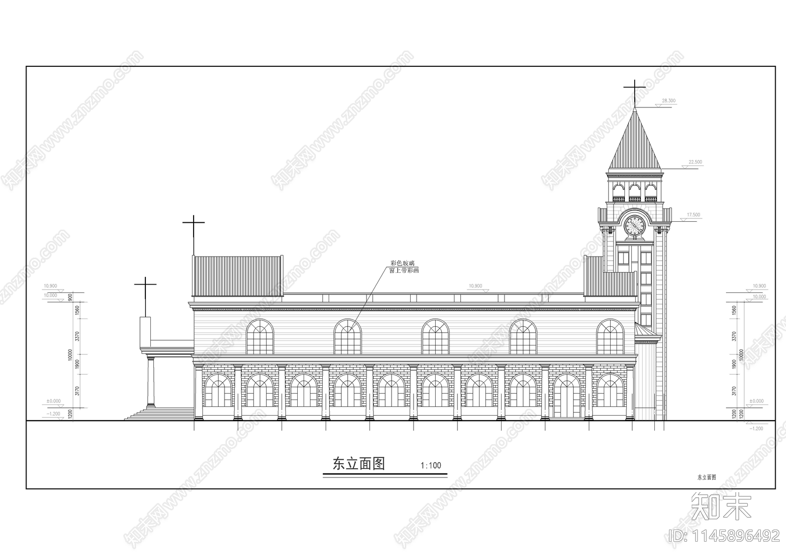 基督教堂建筑图纸施工图下载【ID:1145896492】