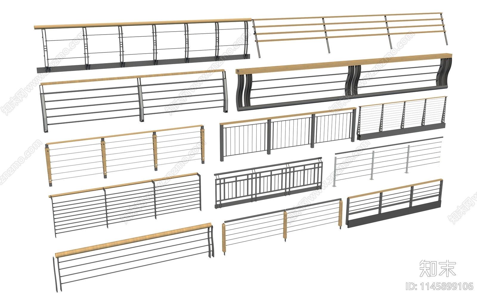 现代栏杆3D模型下载【ID:1145899106】