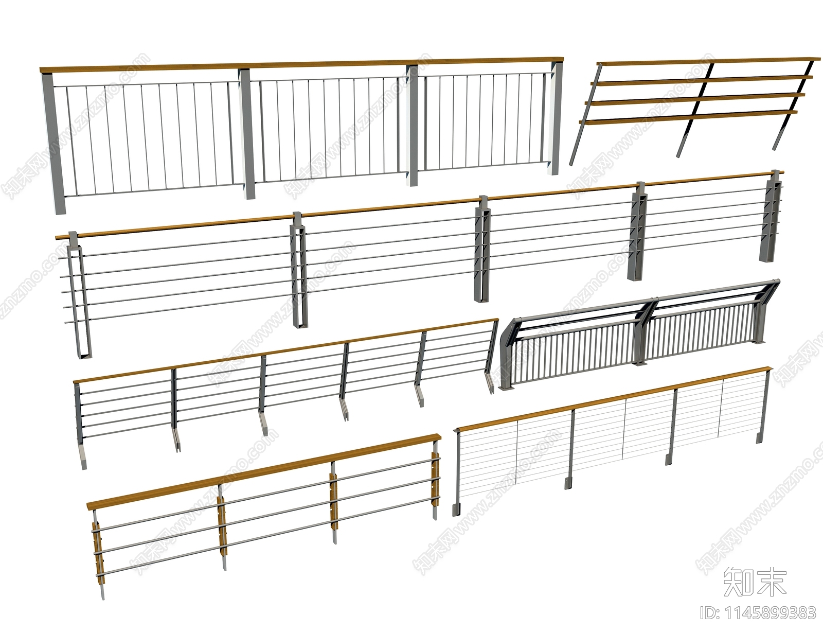 现代栏杆3D模型下载【ID:1145899383】