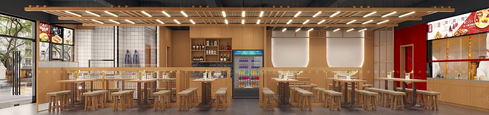 现代自助餐厅3D模型下载【ID:1214054762】
