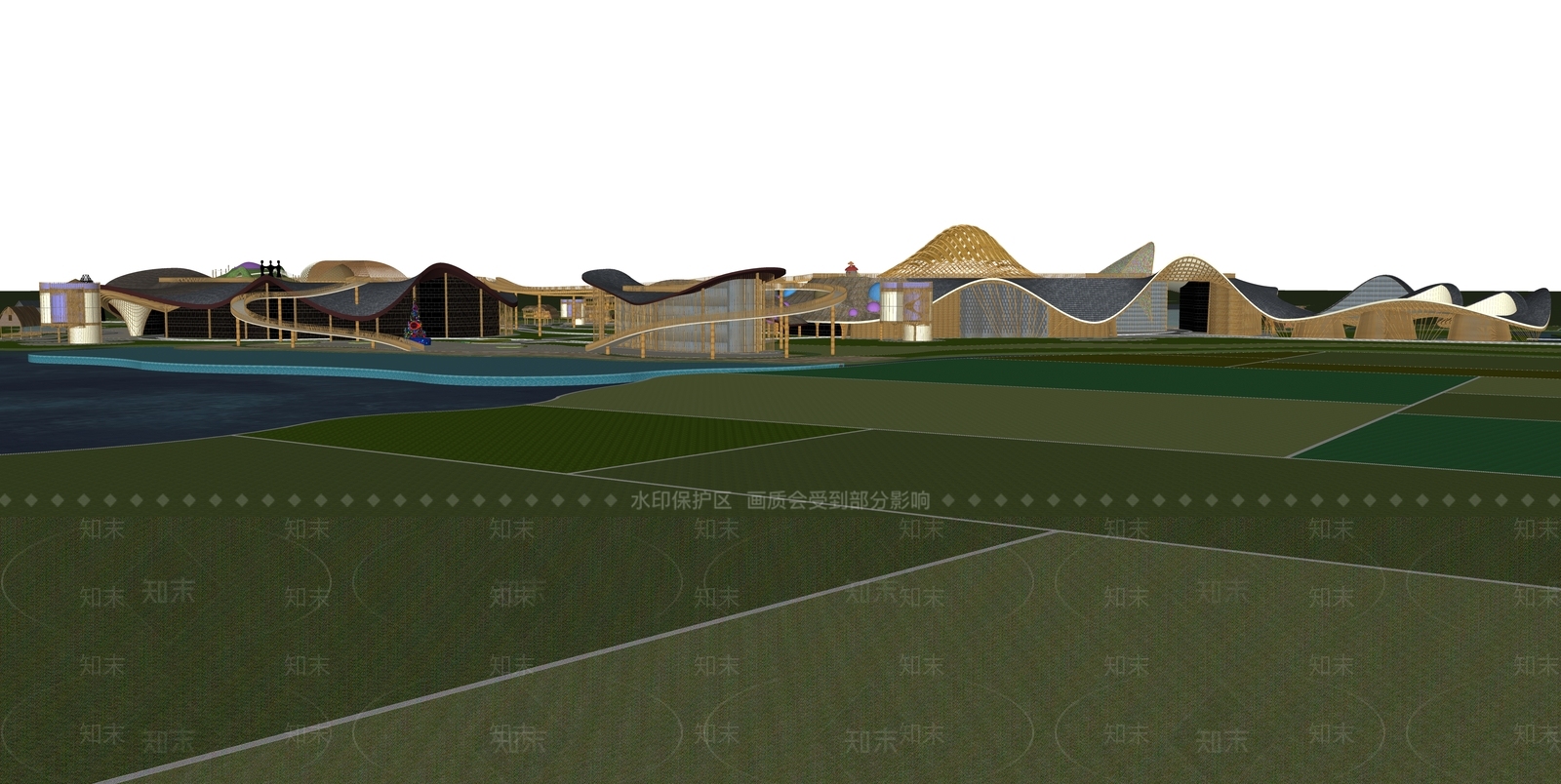 现代乡村艺术建筑SU模型下载【ID:1145905355】