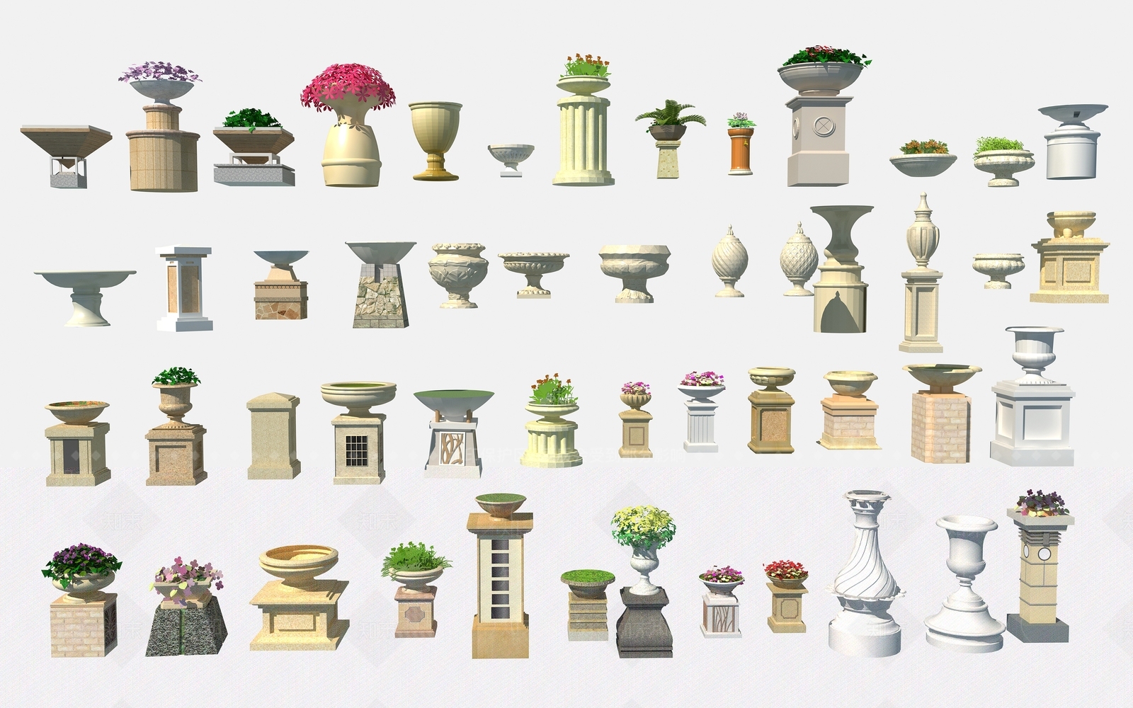 花钵3D模型下载【ID:1145908064】