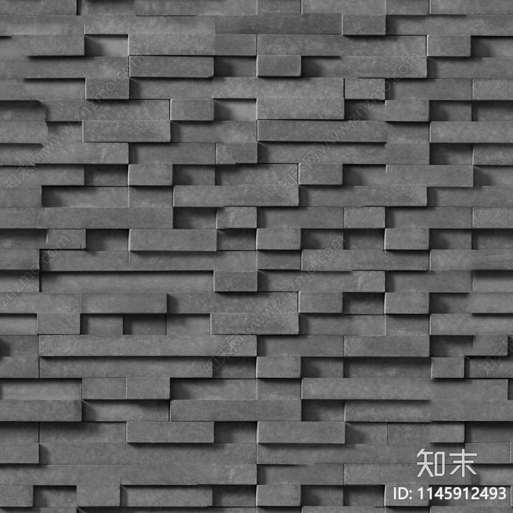 灰色条形凹凸文化石墙面贴图下载【ID:1145912493】