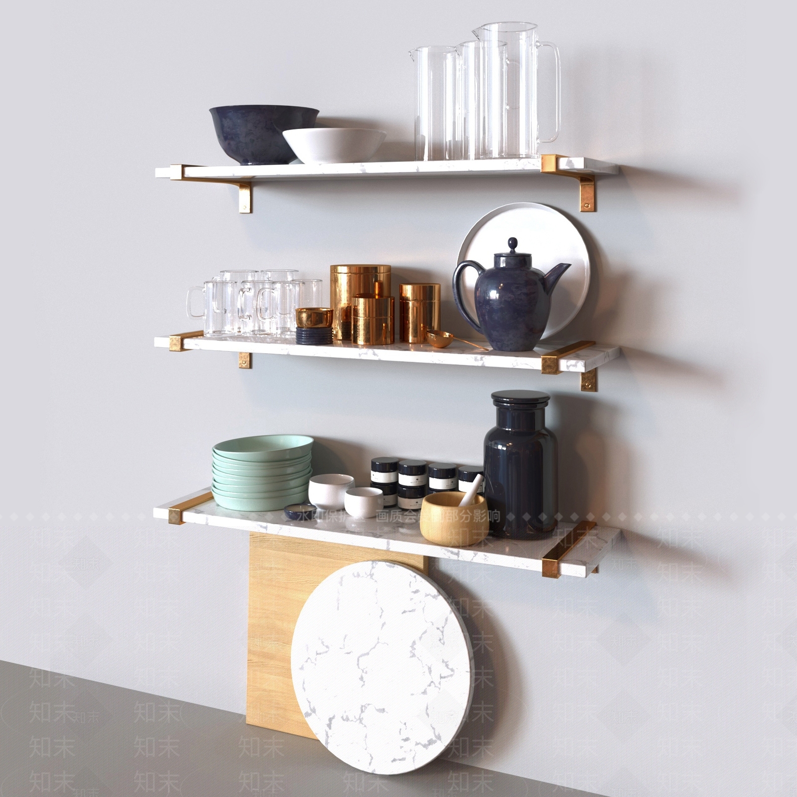厨房用品组合SU模型下载【ID:1145909519】