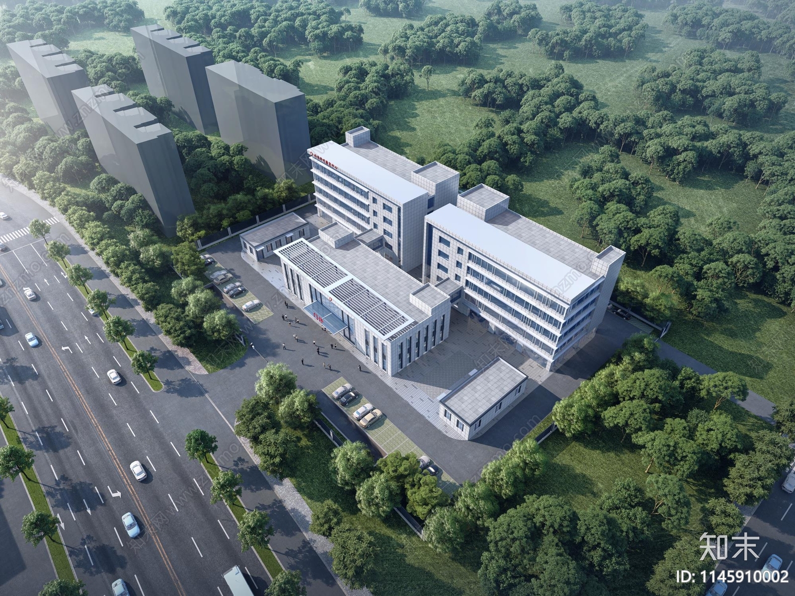 现代医疗建筑SU模型下载【ID:1145910002】