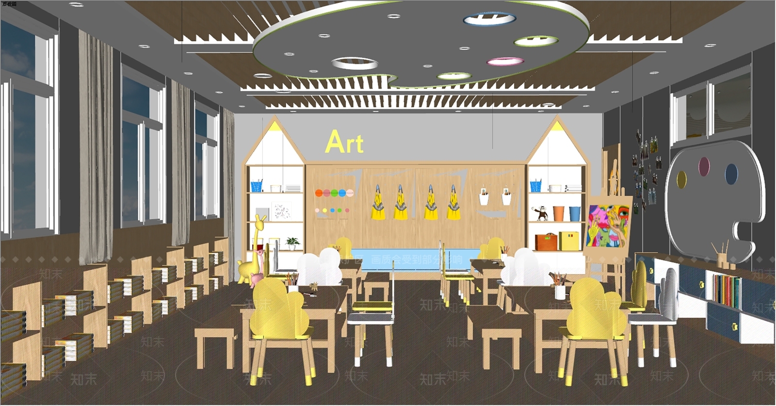 现代美工室SU模型下载【ID:1145910127】