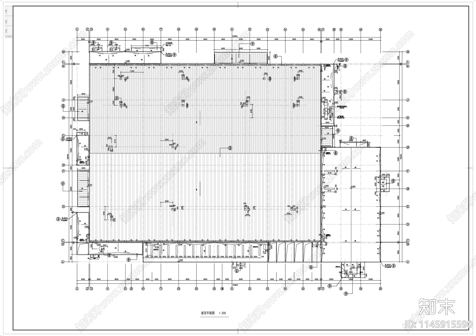 雅马哈机装车间建筑cad施工图下载【ID:1145915590】
