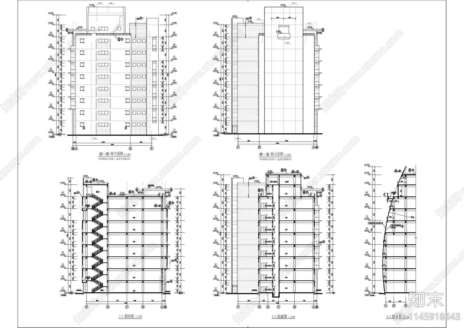 框架结构生产车间厂房建筑cad施工图下载【ID:1145918443】