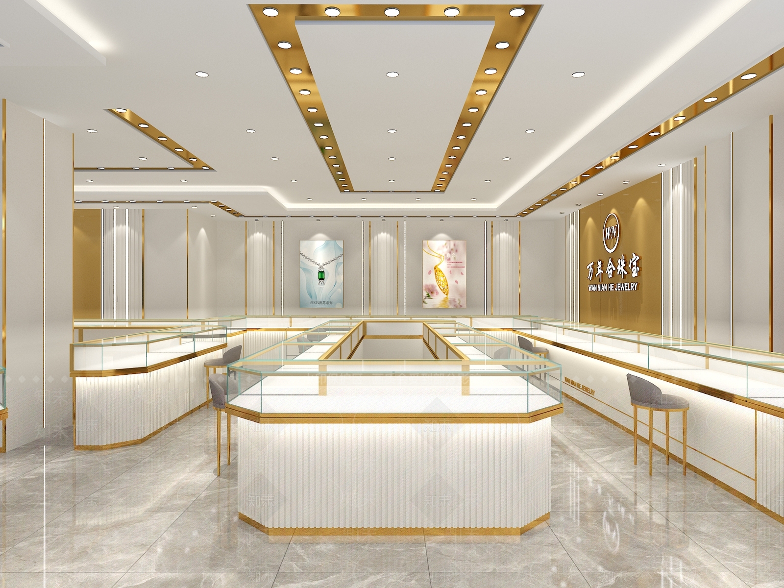 现代万年合珠宝店3D模型下载【ID:1145918723】