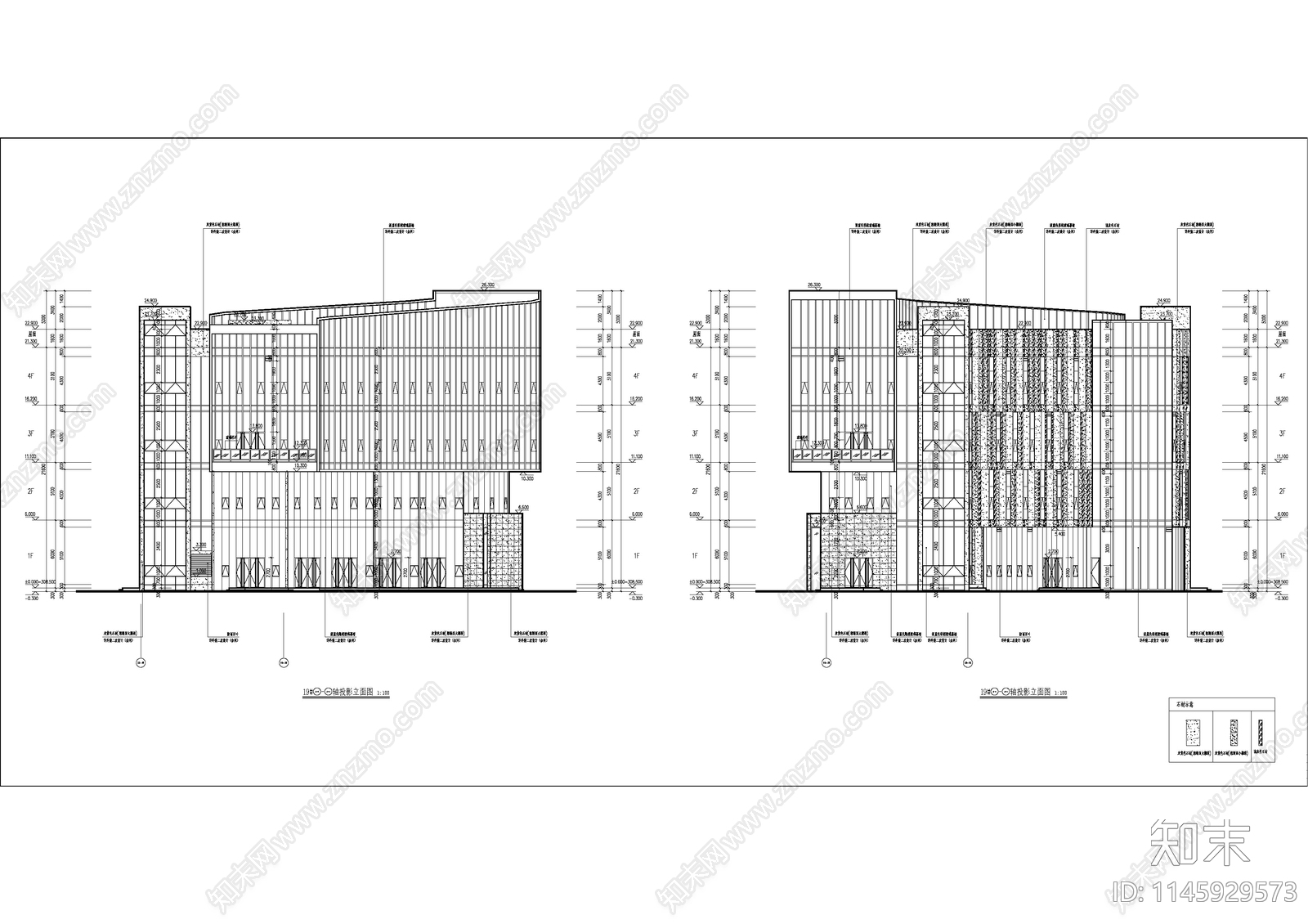 现代多层商业综合体建筑cad施工图下载【ID:1145929573】