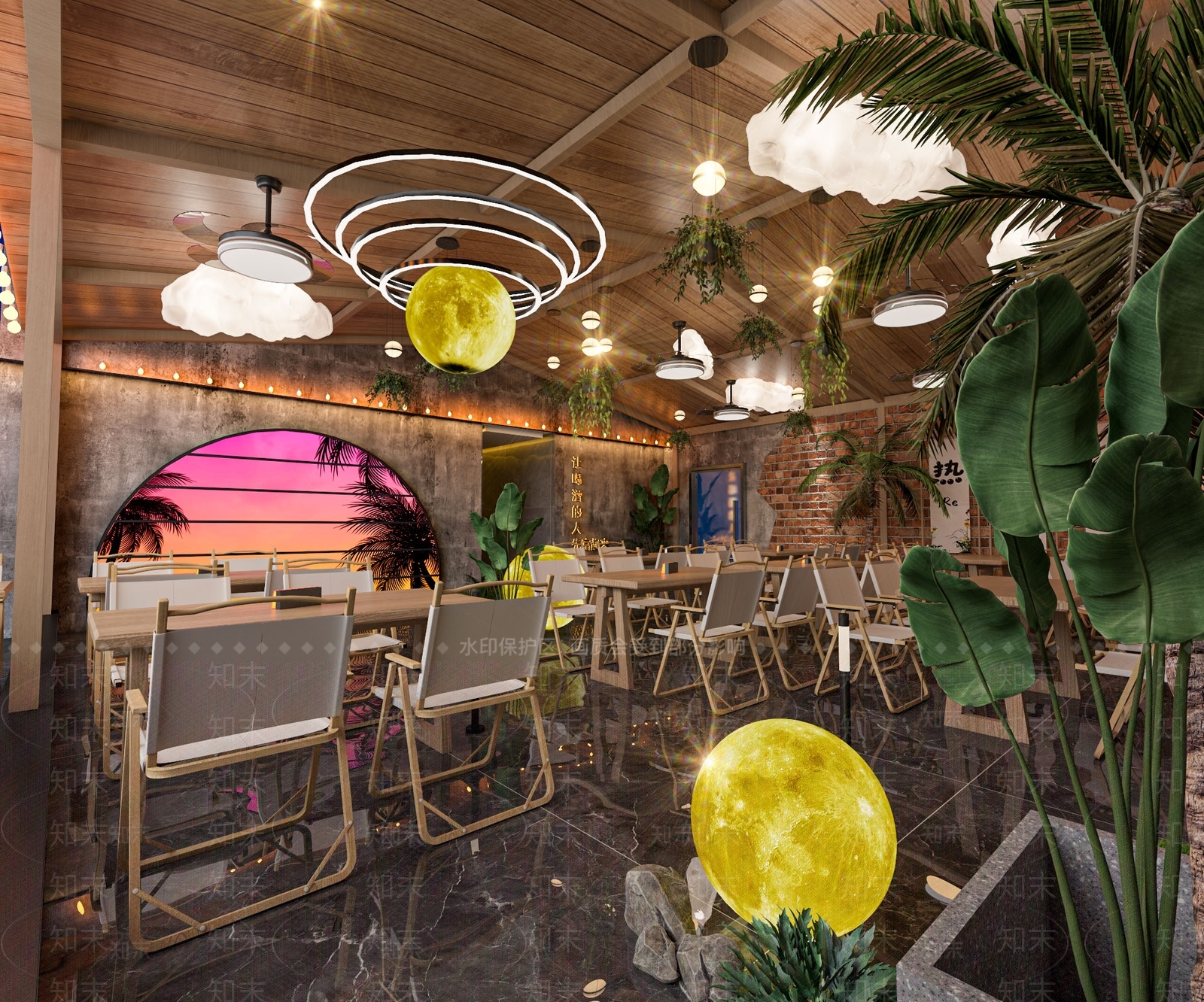 工业风音乐餐厅3D模型下载【ID:1145935363】