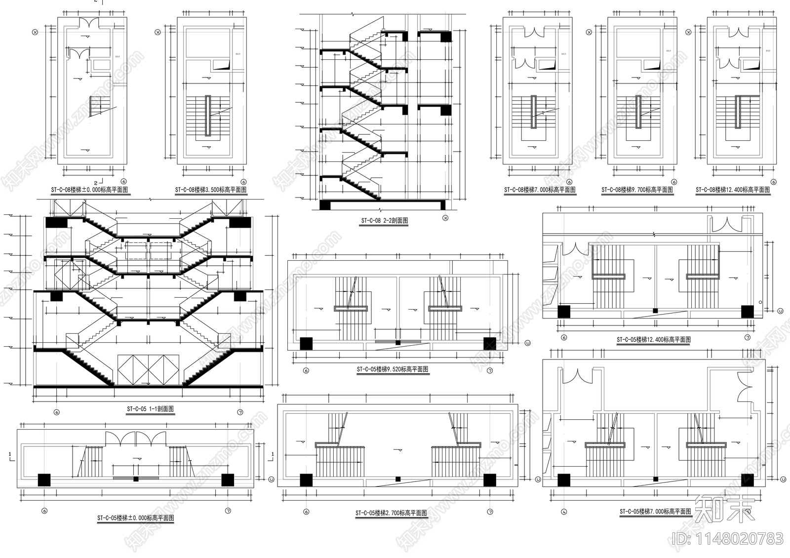 大型商场建筑cad施工图下载【ID:1148020783】