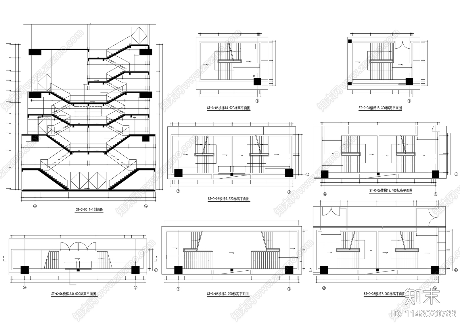 大型商场建筑cad施工图下载【ID:1148020783】