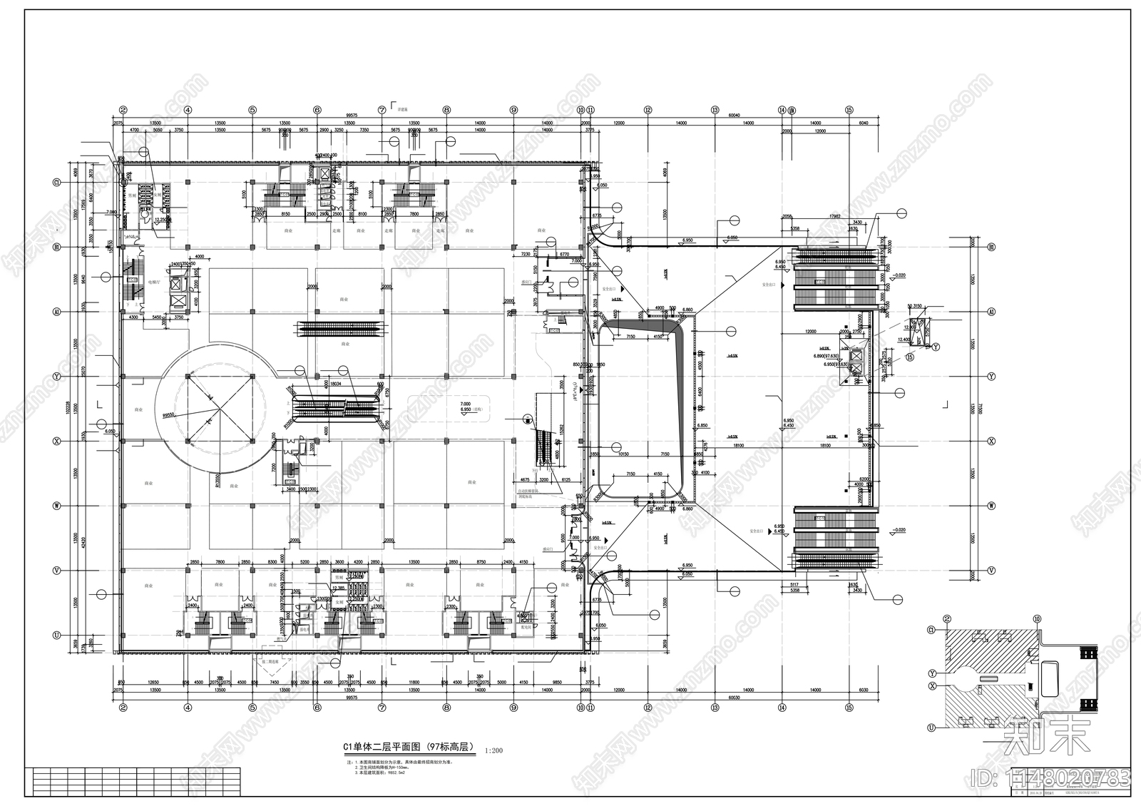 大型商场建筑cad施工图下载【ID:1148020783】