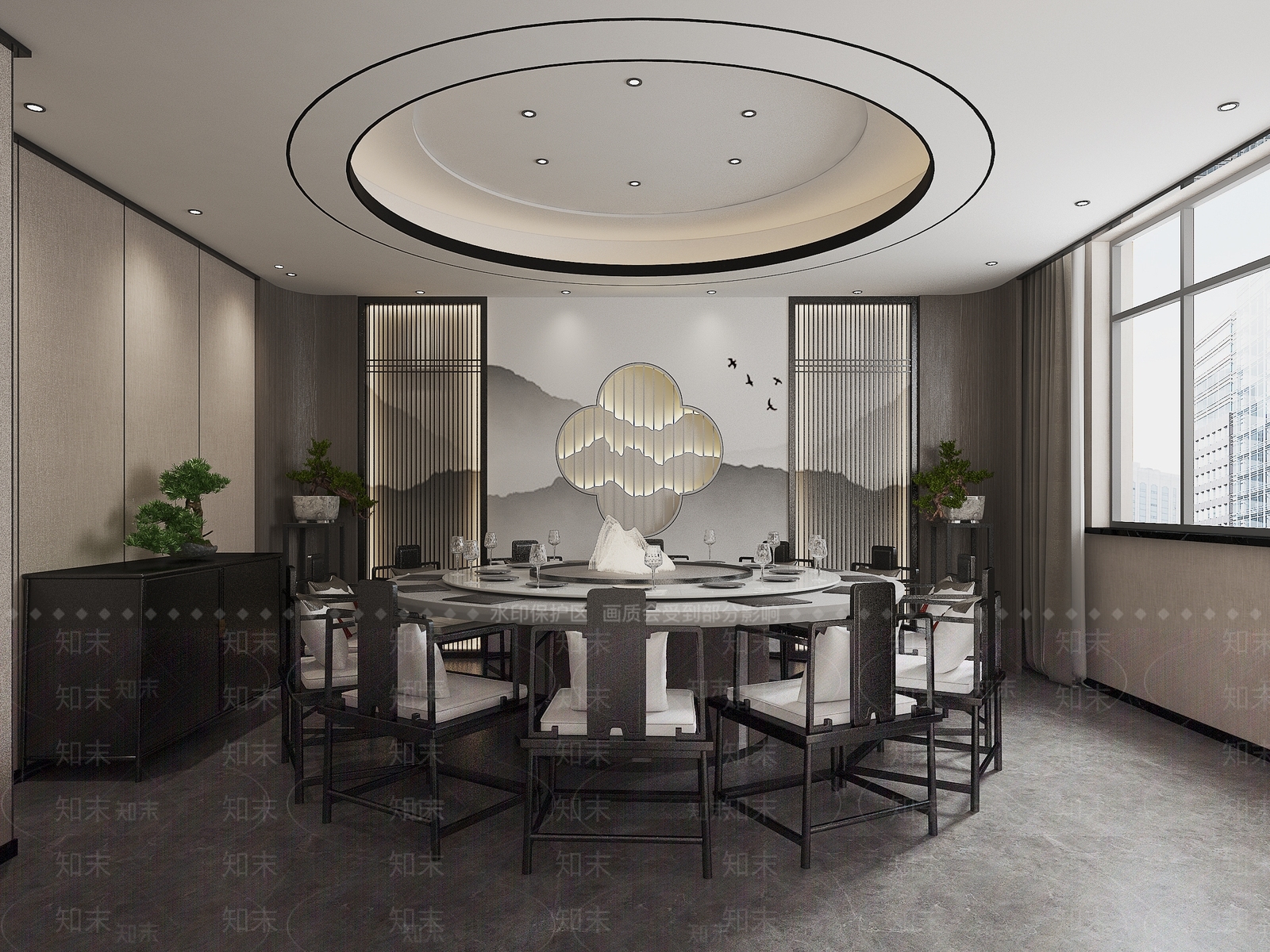 新中式包厢3D模型下载【ID:1145936336】_知末3d模型网