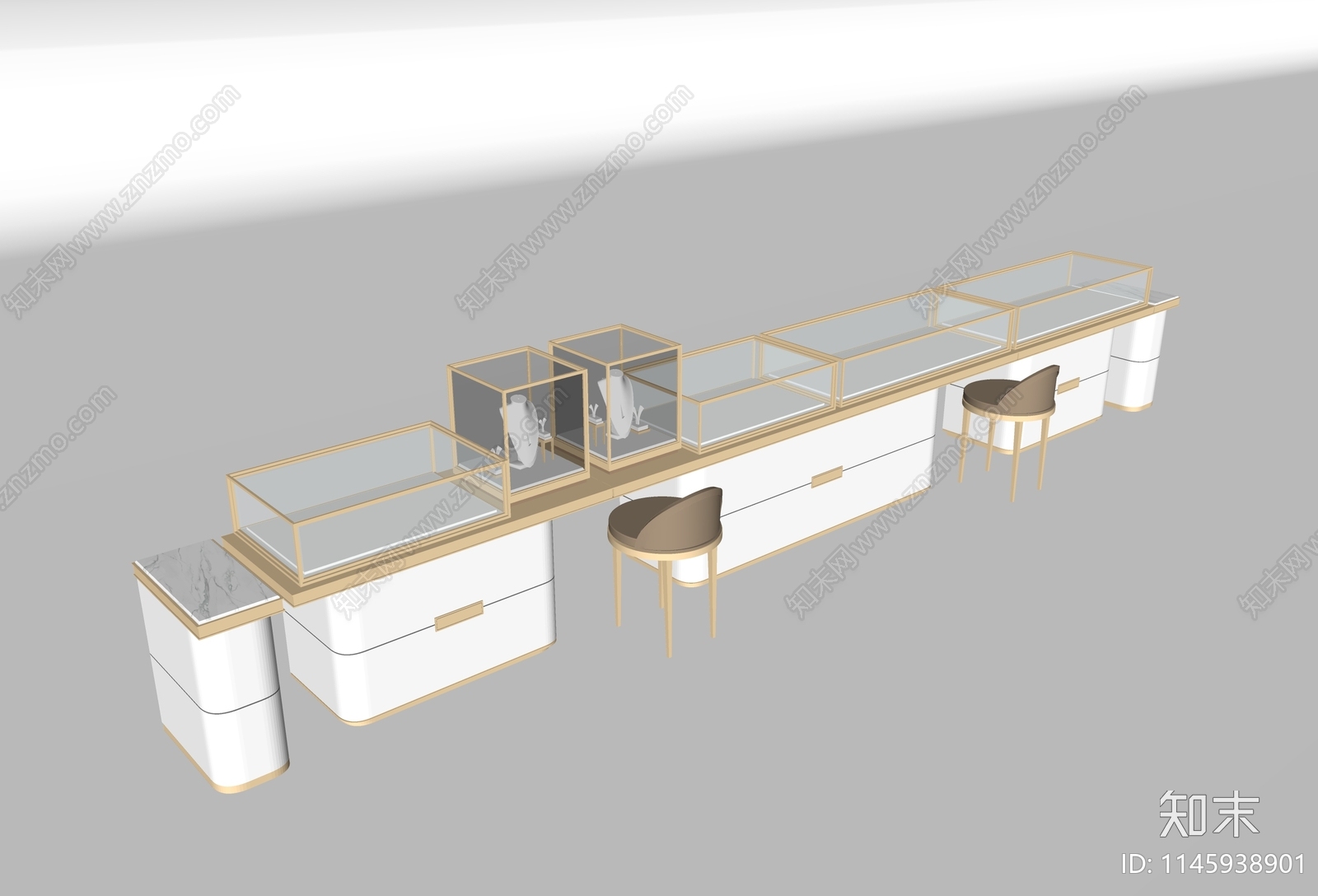 现代珠宝柜台SU模型下载【ID:1145938901】