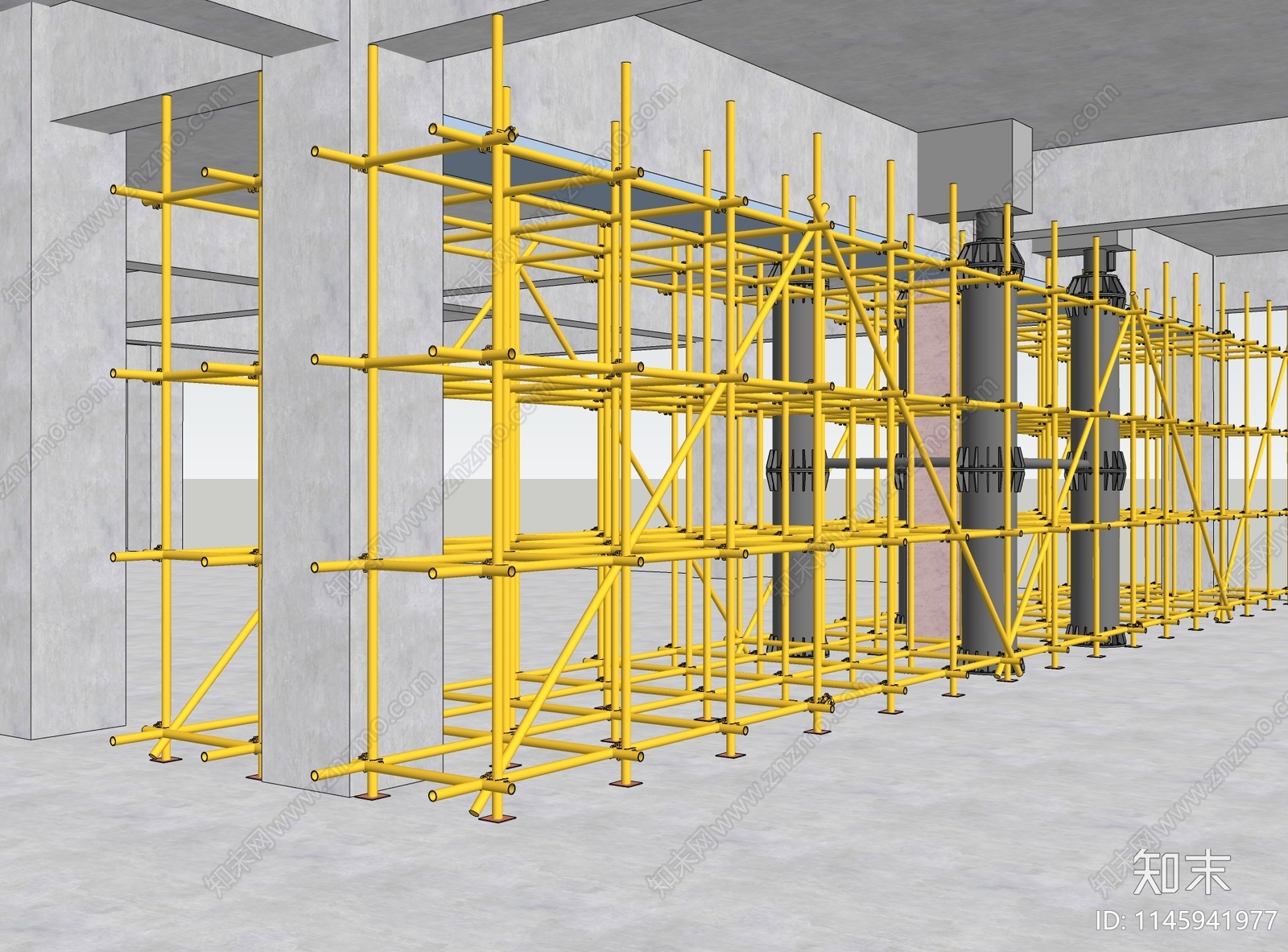 工地脚手架SU模型下载【ID:1145941977】