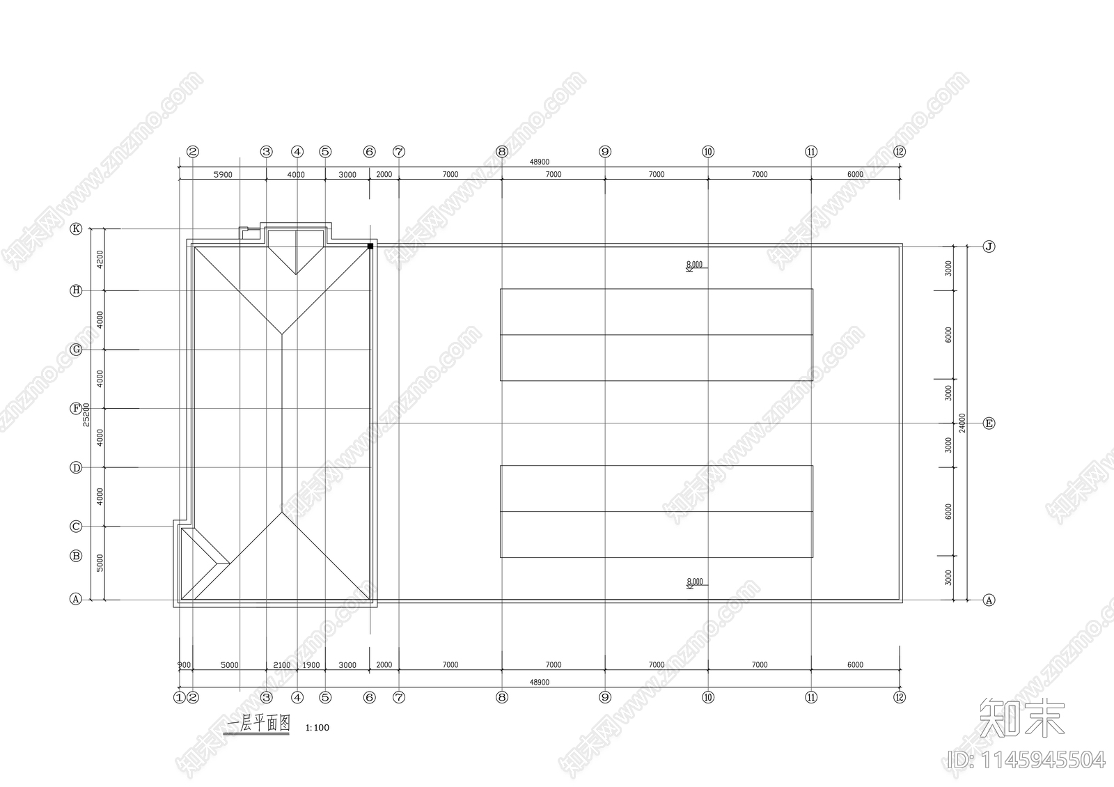 电镀厂综合楼建筑cad施工图下载【ID:1145945504】