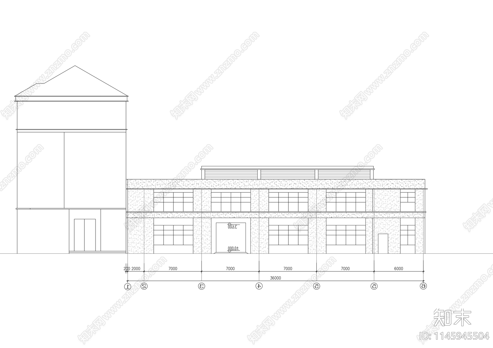 电镀厂综合楼建筑cad施工图下载【ID:1145945504】