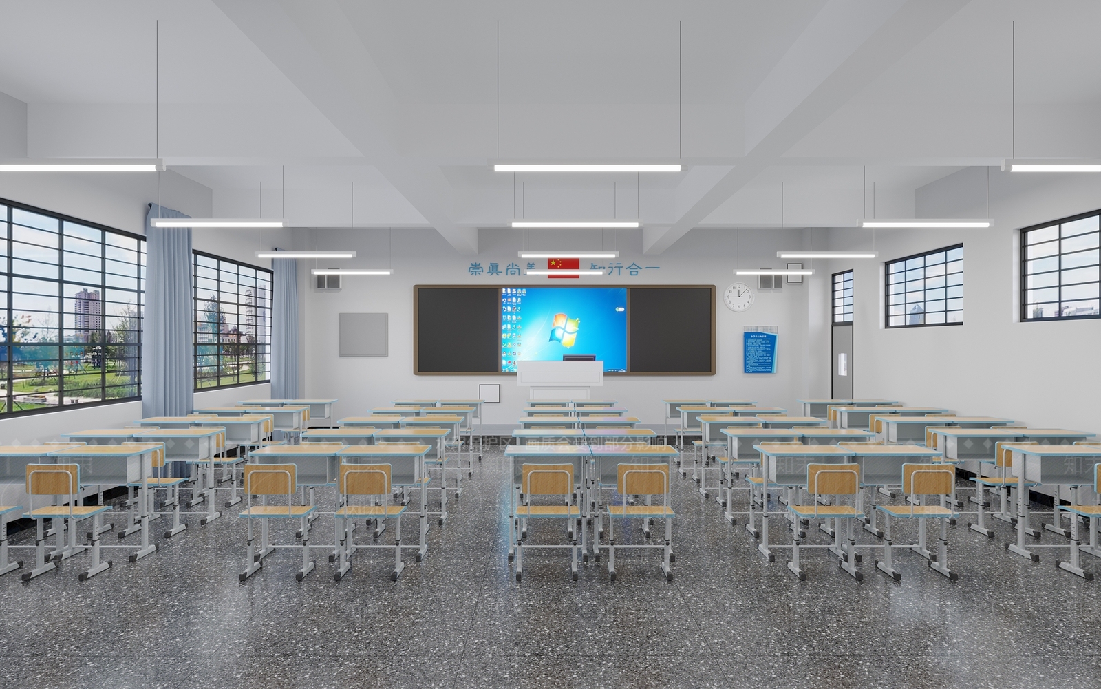 现代教室3D模型下载【ID:1145948724】