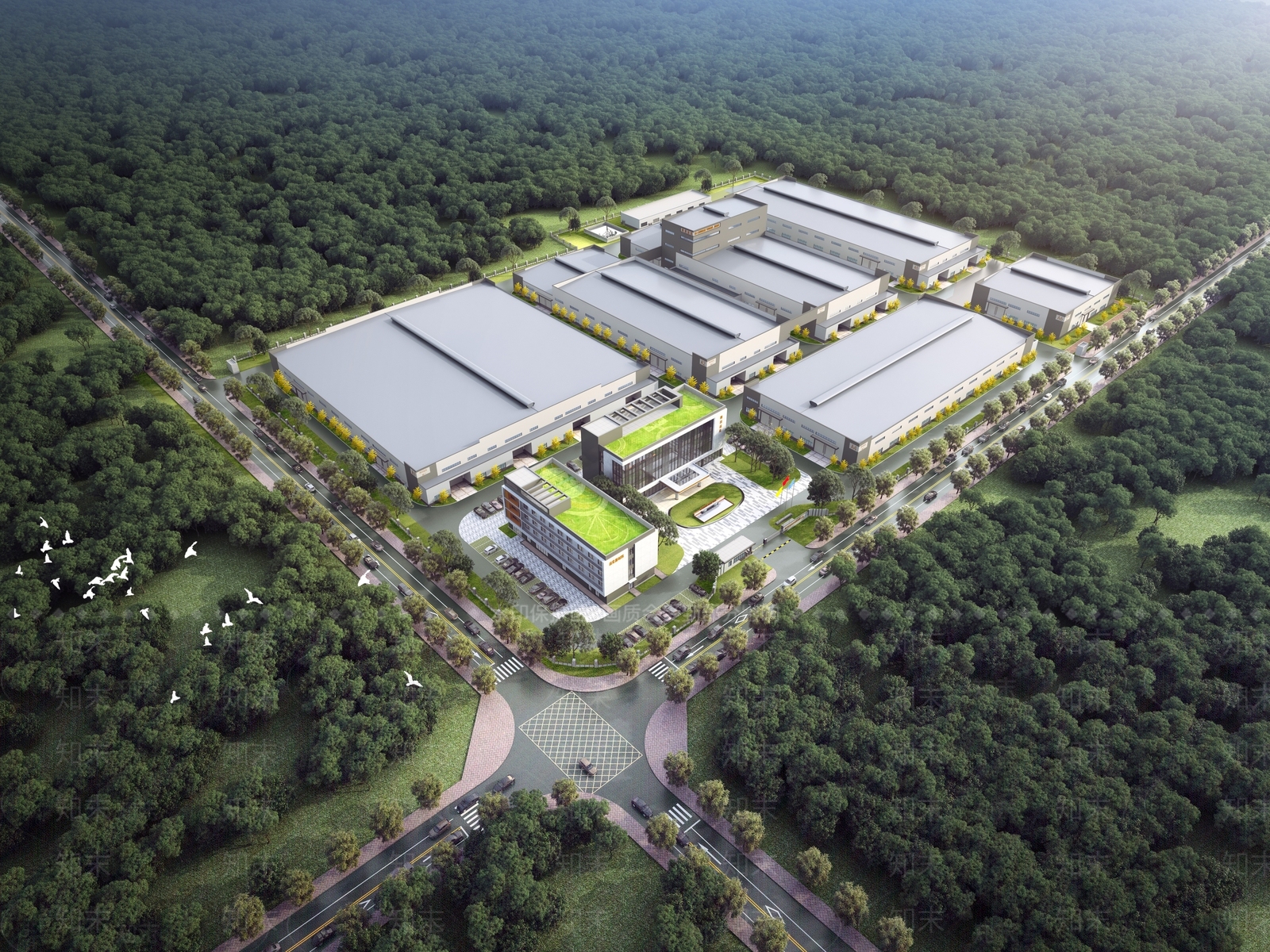 现代工业厂房3D模型下载【ID:1145954158】