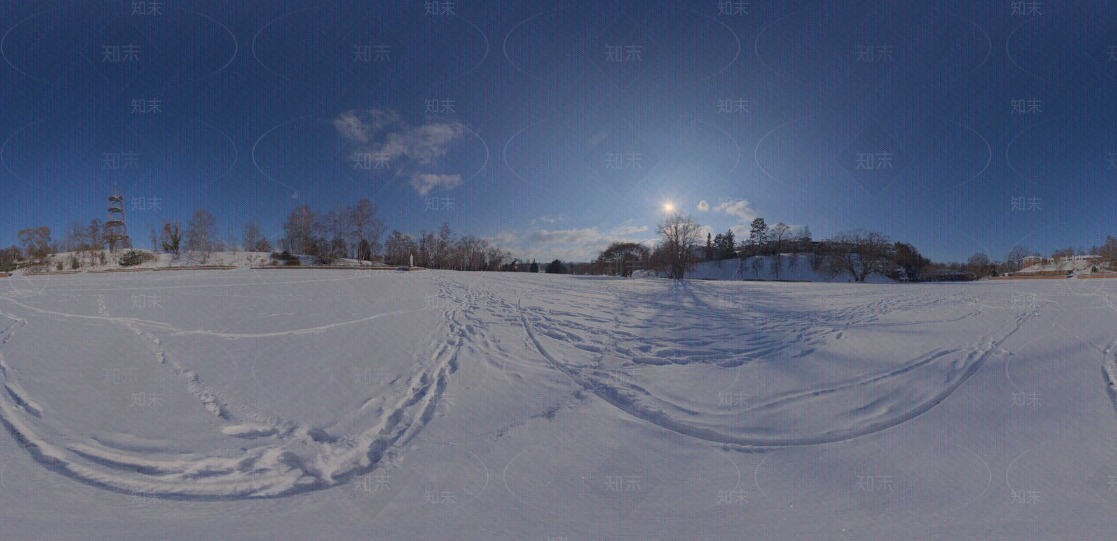 HDR户外雪景全景图贴图下载【ID:1145954262】