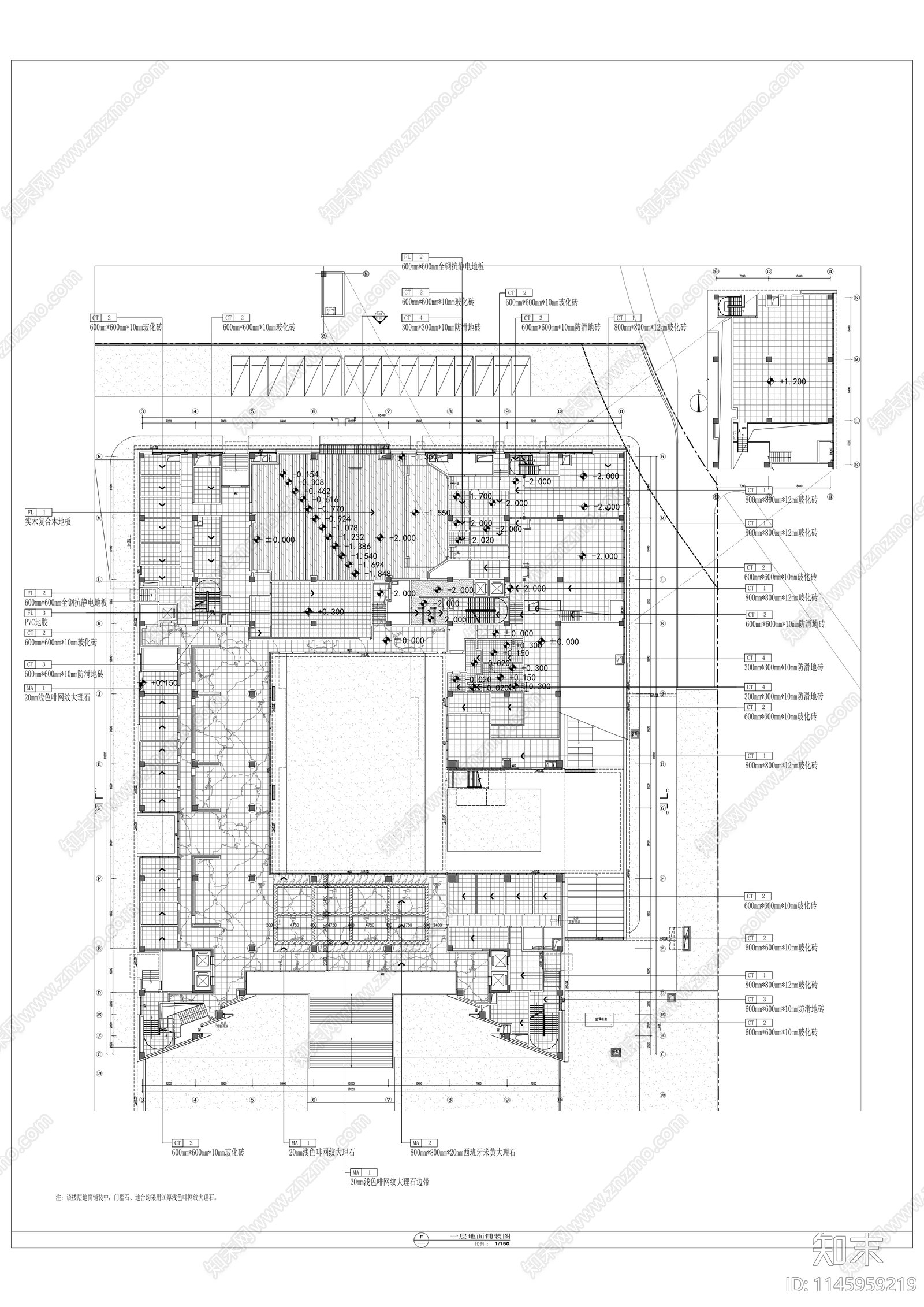 人民法院审判业务用房室内cad施工图下载【ID:1145959219】