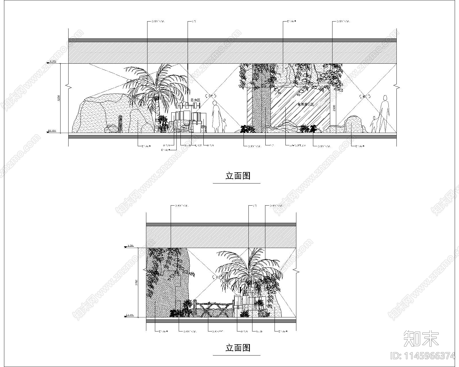 动物园室内水族馆昆虫展示厅室内cad施工图下载【ID:1145966374】