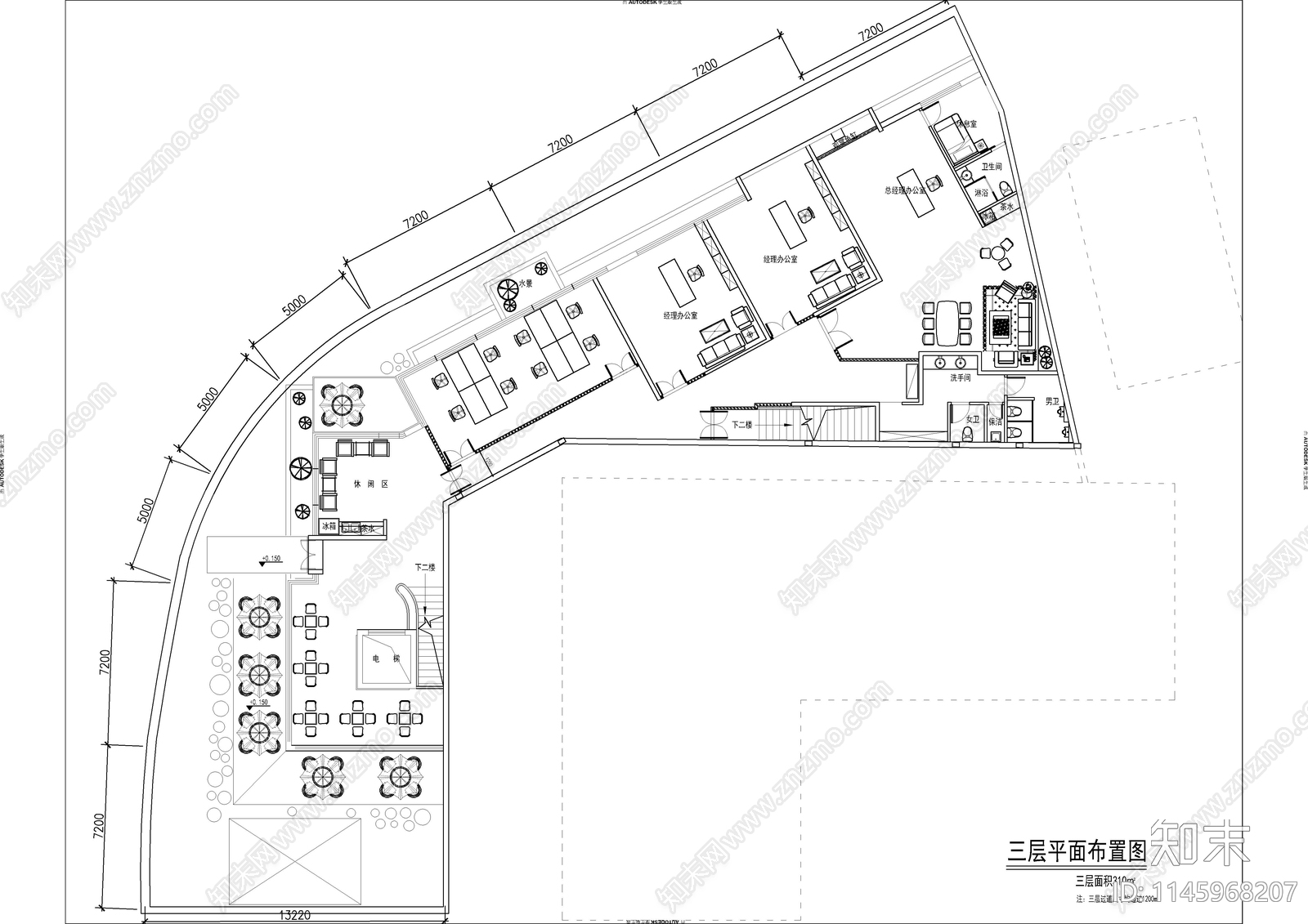 办公室室内cad施工图下载【ID:1145968207】