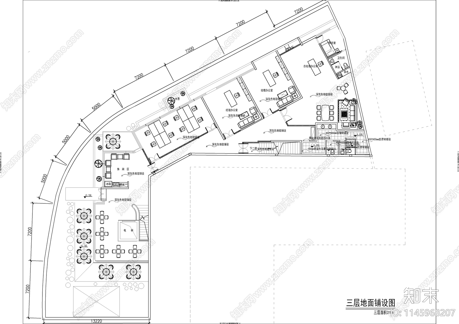 办公室室内cad施工图下载【ID:1145968207】