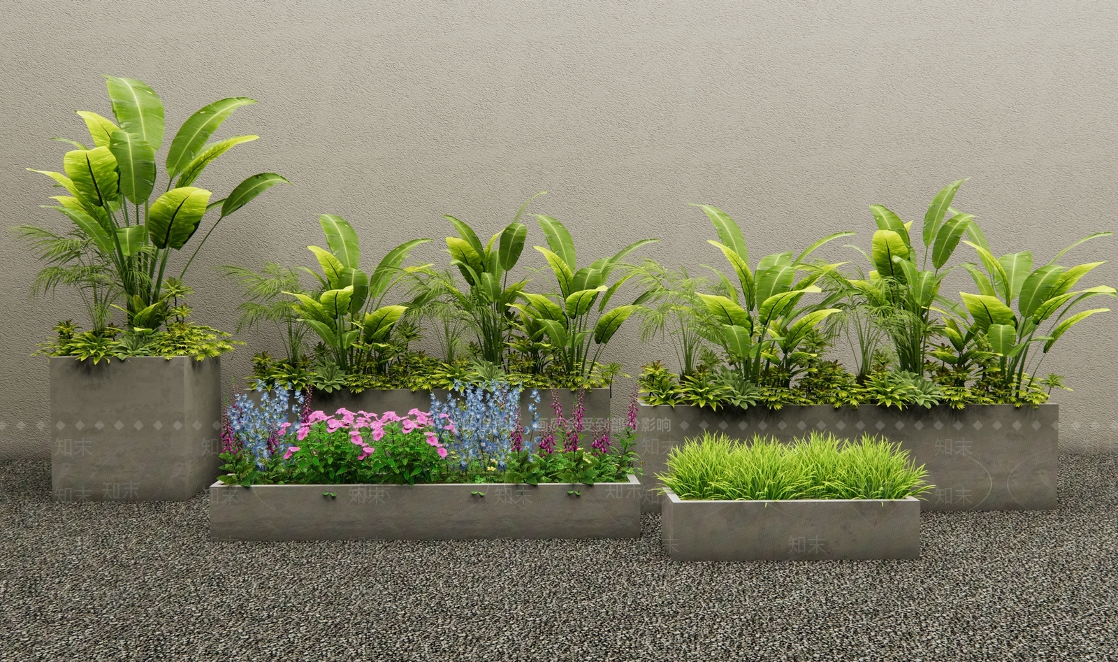 现代植物花箱3D模型下载【ID:1145969851】