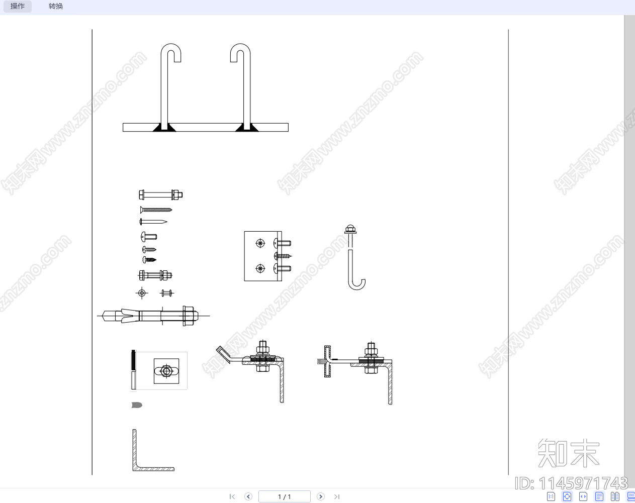 五金配件图库cad施工图下载【ID:1145971743】