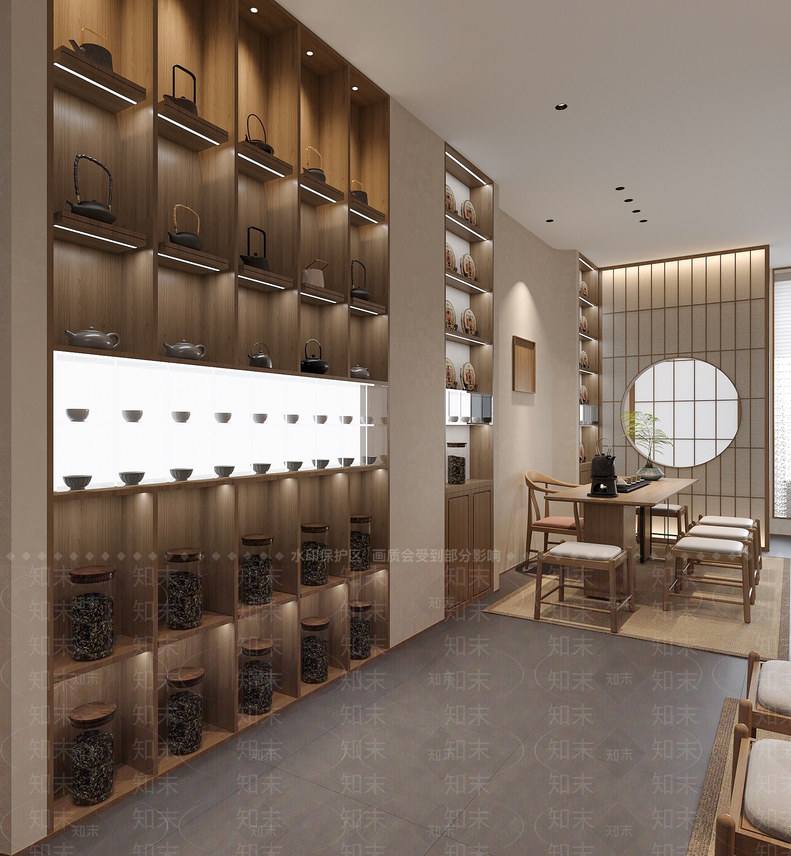 新中式禅意茶叶店3D模型下载【ID:1145975906】