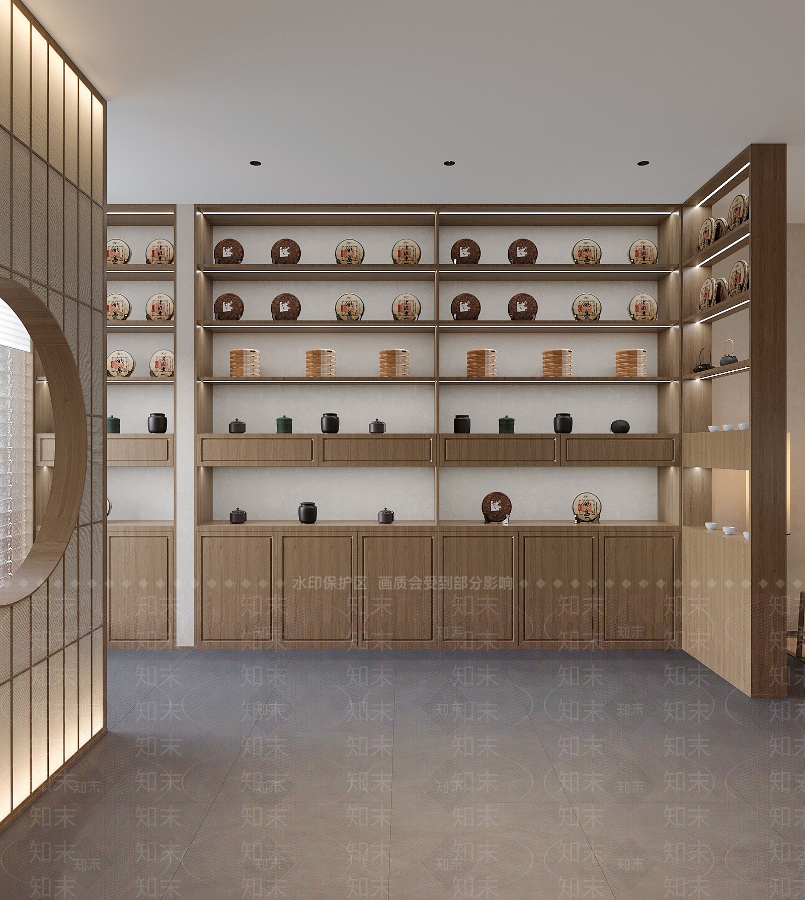 新中式禅意茶叶店3D模型下载【ID:1145975906】