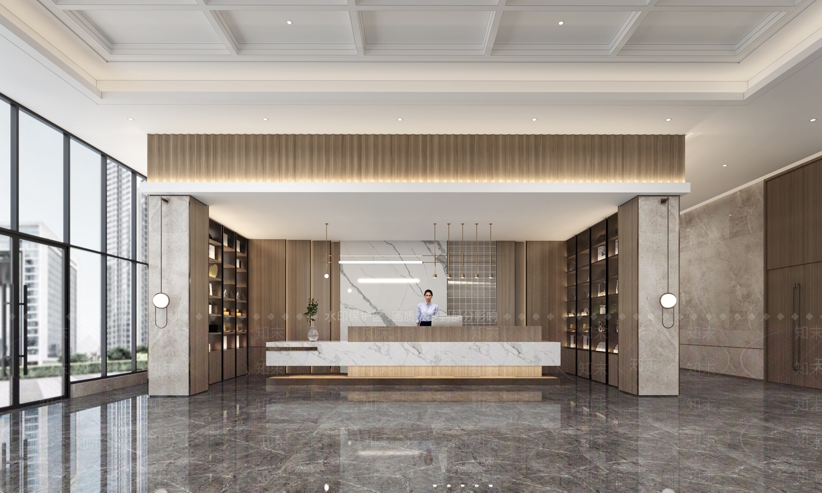 现代酒店大堂3D模型下载【ID:1145976305】_知末3d模型网
