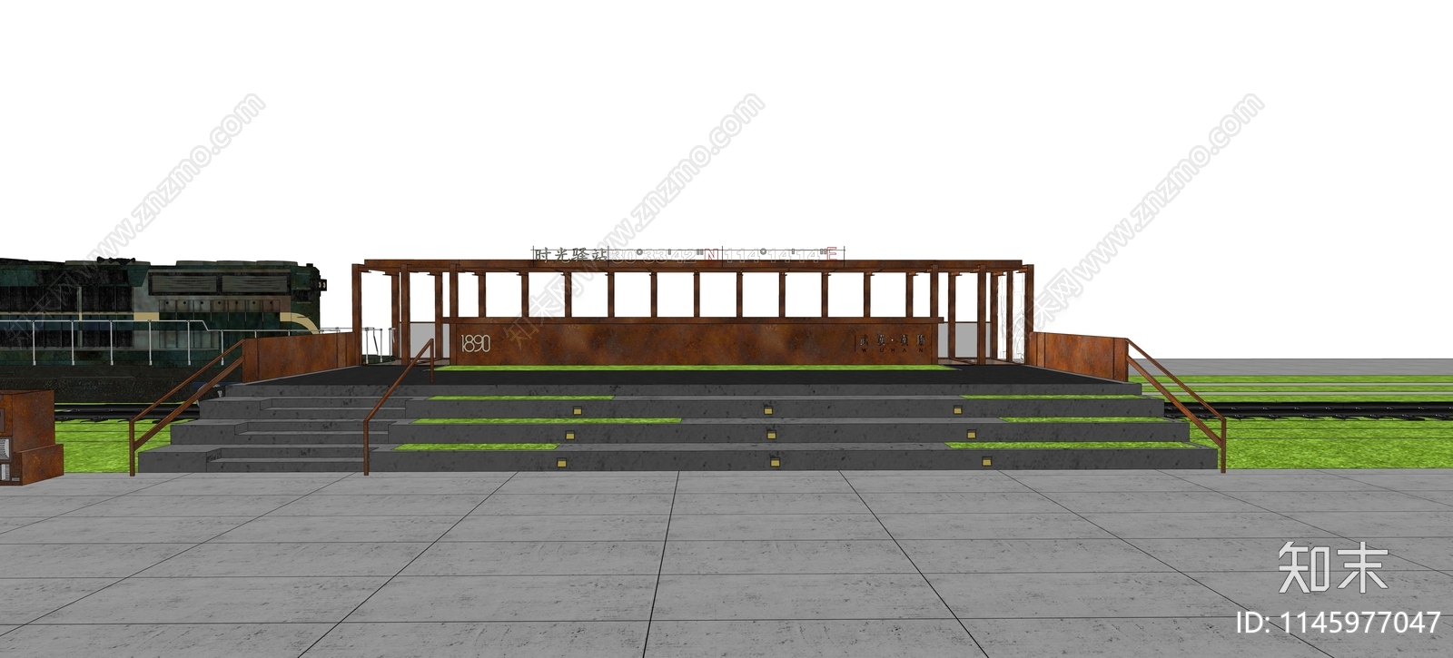 工业风火车头驿站SU模型下载【ID:1145977047】