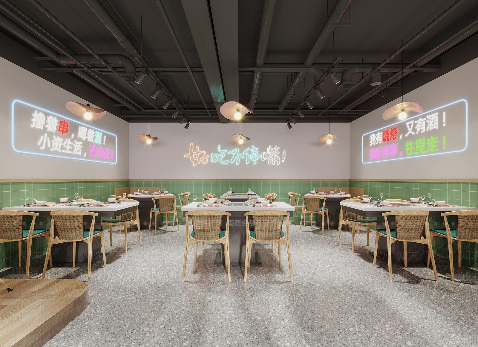 现代烧烤店3D模型下载【ID:1145978141】