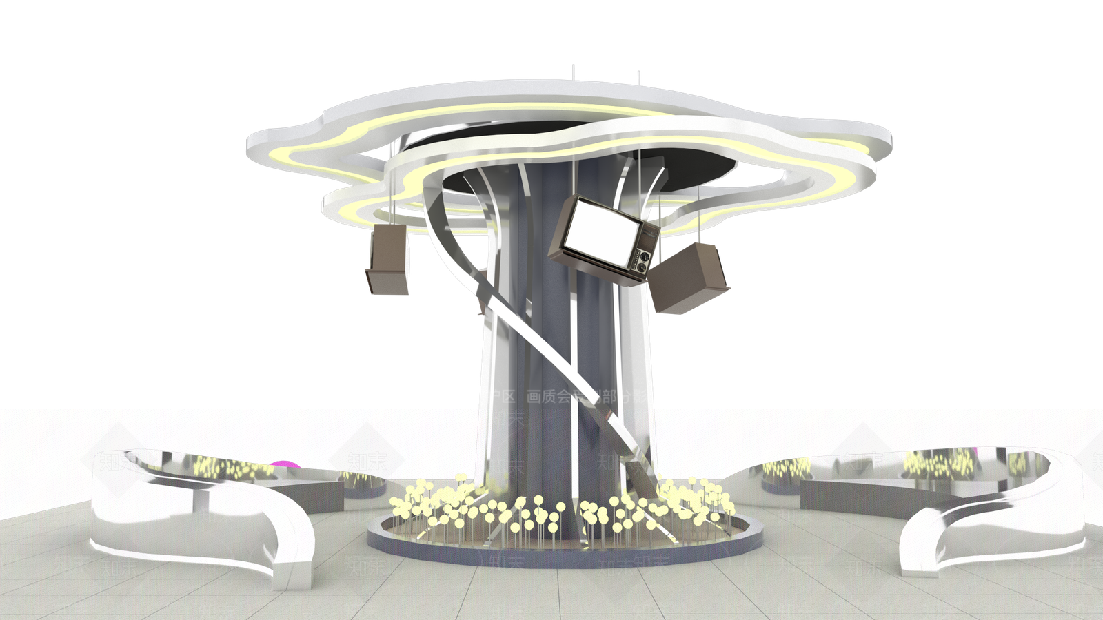 现代金属造型树雕塑小品SU模型下载【ID:1146073914】