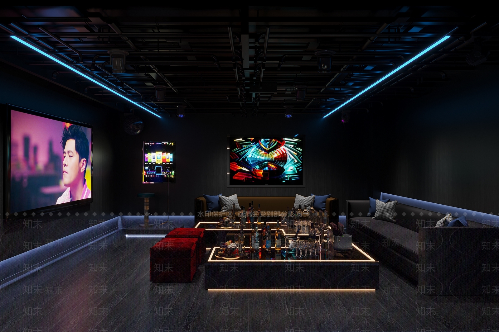 现代KTV包厢3D模型下载【ID:1145982897】