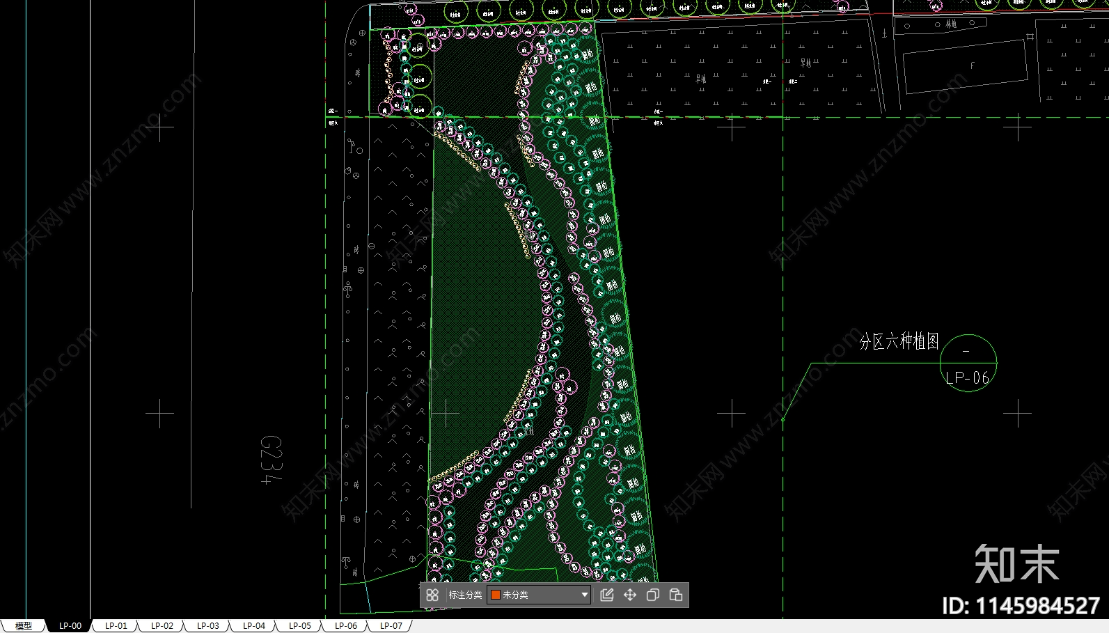 道路景观平面图cad施工图下载【ID:1145984527】