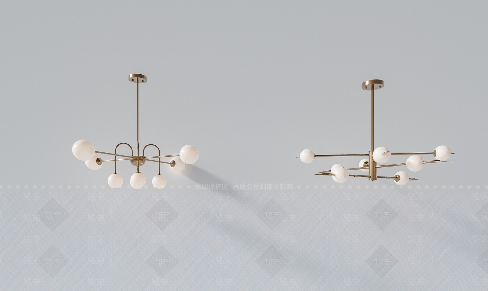 现代奶油风吊灯3D模型下载【ID:1145984687】