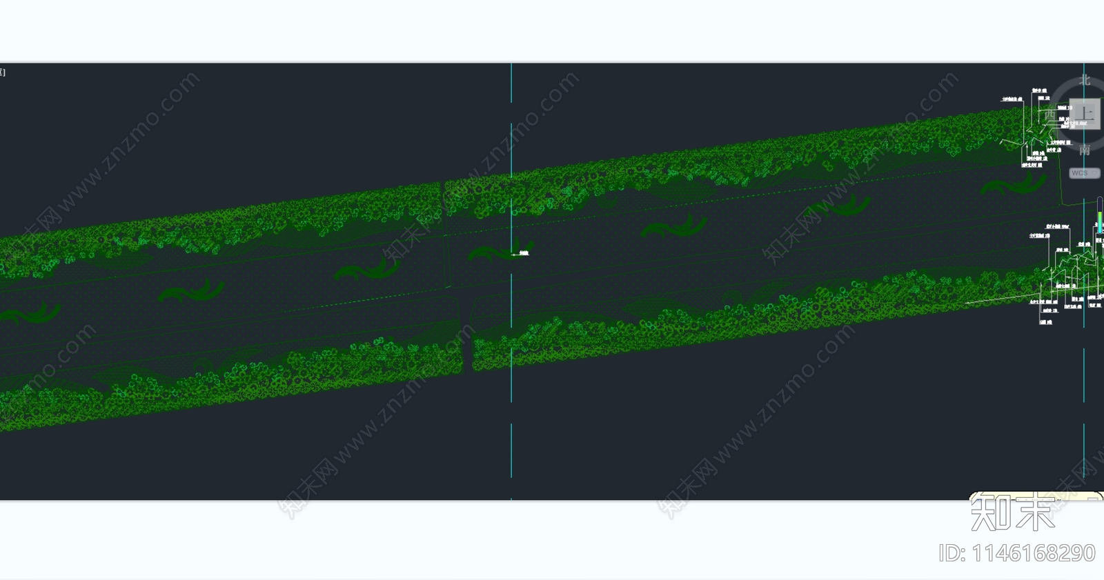 市政道路植物室外cad施工图下载【ID:1146168290】