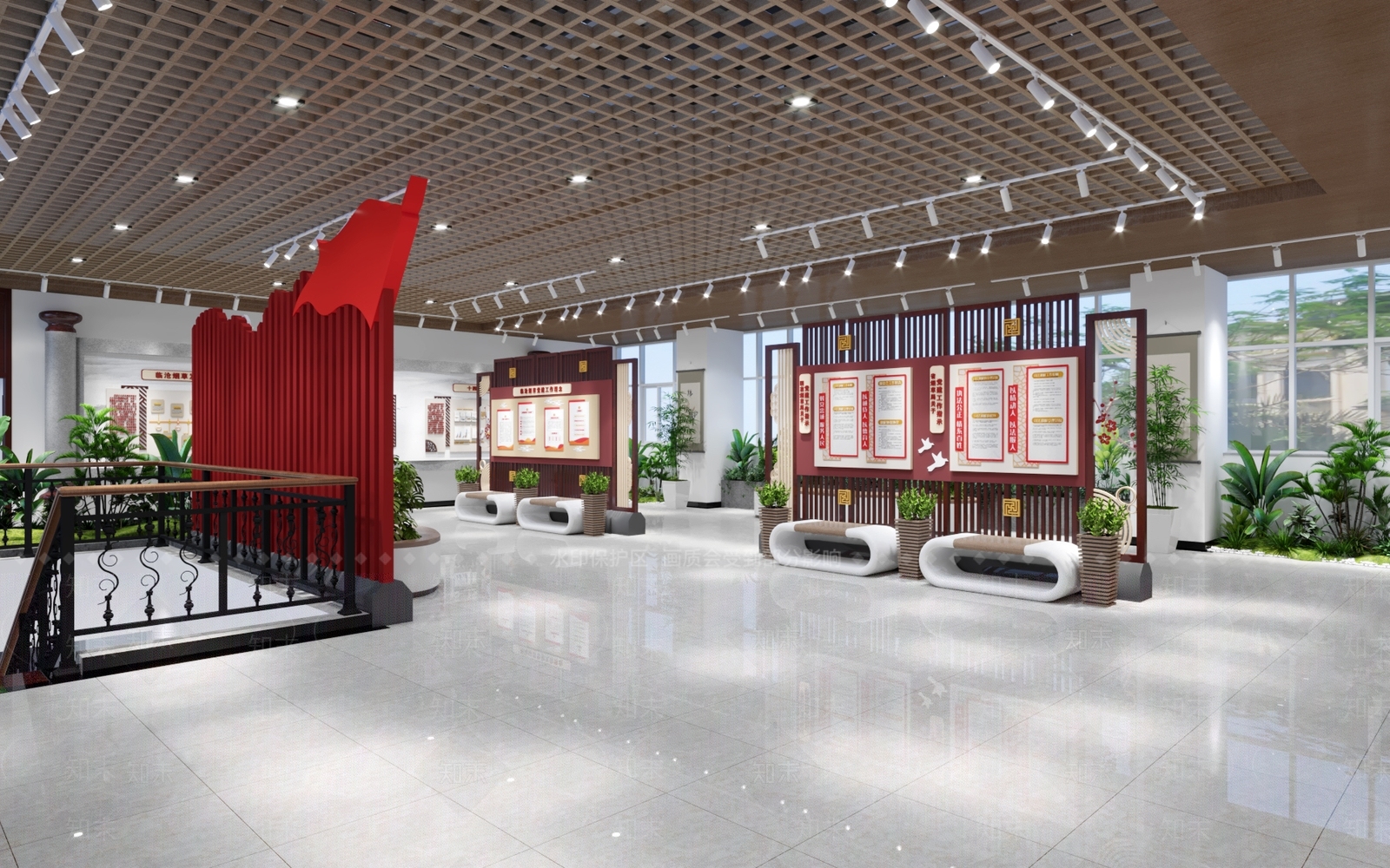 现代党建空间3D模型下载【ID:1145994983】
