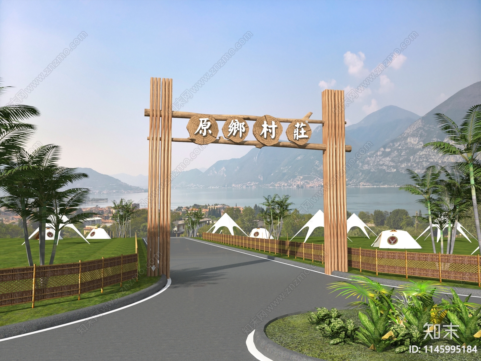 现代乡村入口3D模型下载【ID:1145995184】