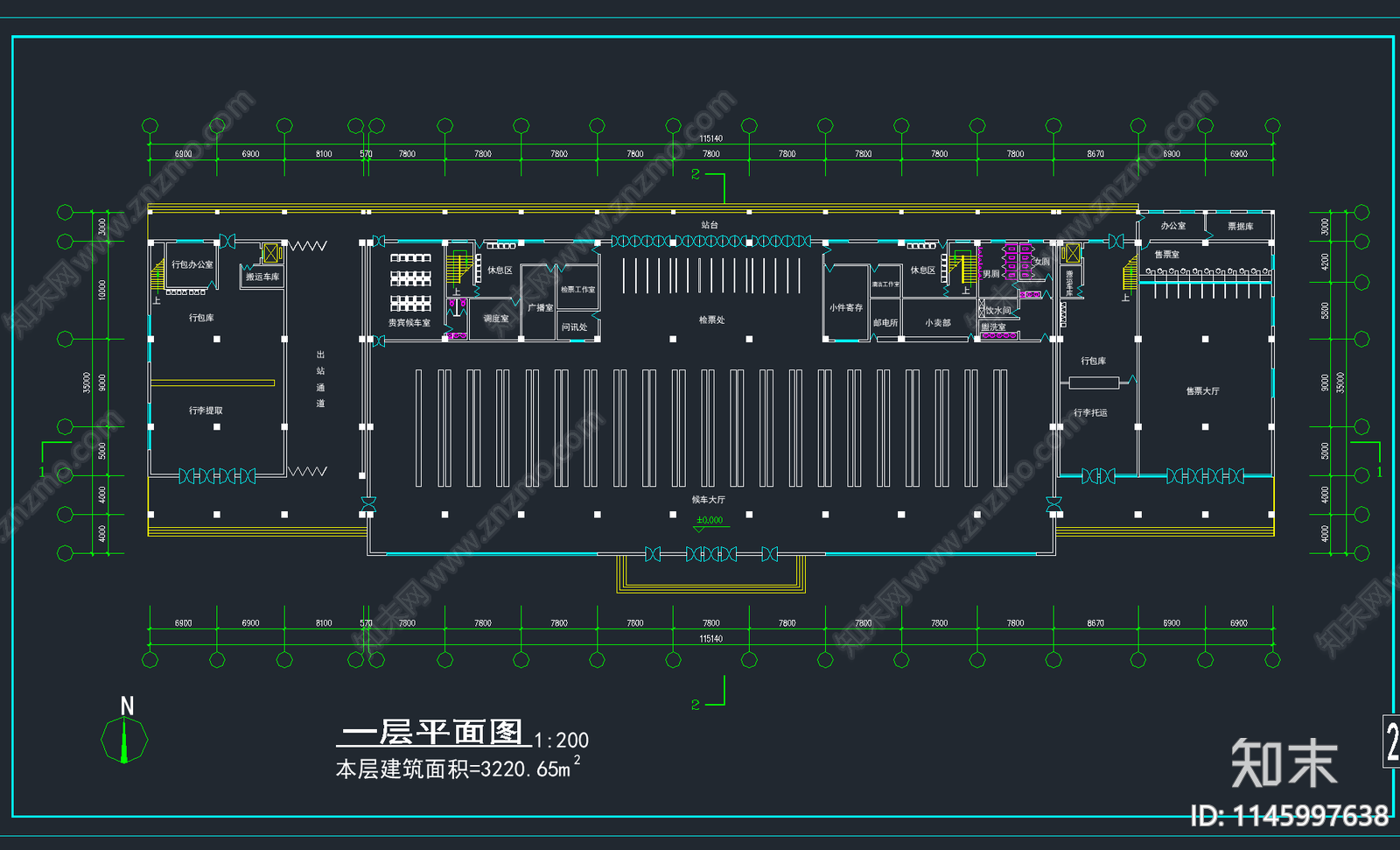 28套汽车客运站长途汽车站建筑cad施工图下载【ID:1145997638】